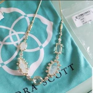 Kendra Scott June Gold Rock Crystal Necklace NWT